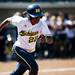 Michigan freshman Sierra Lawrence races to first in the game against Louisiana-Lafayette on Friday, May 24. Daniel Brenner I AnnArbor.com